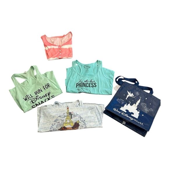 Disney Resort Tote with 3 Graphic Tees & bonus tank - Picture 1 of 14